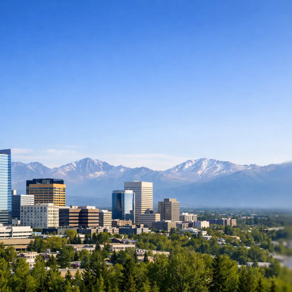 Alaska road and landscape